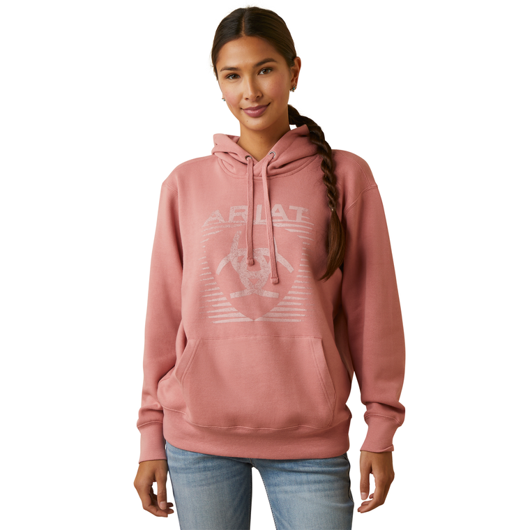 Ariat Womens REAL Fading Lines Hood - Dusty Rose