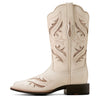 Ariat Women's Round Up Bliss Western Boot Distressed Ivory