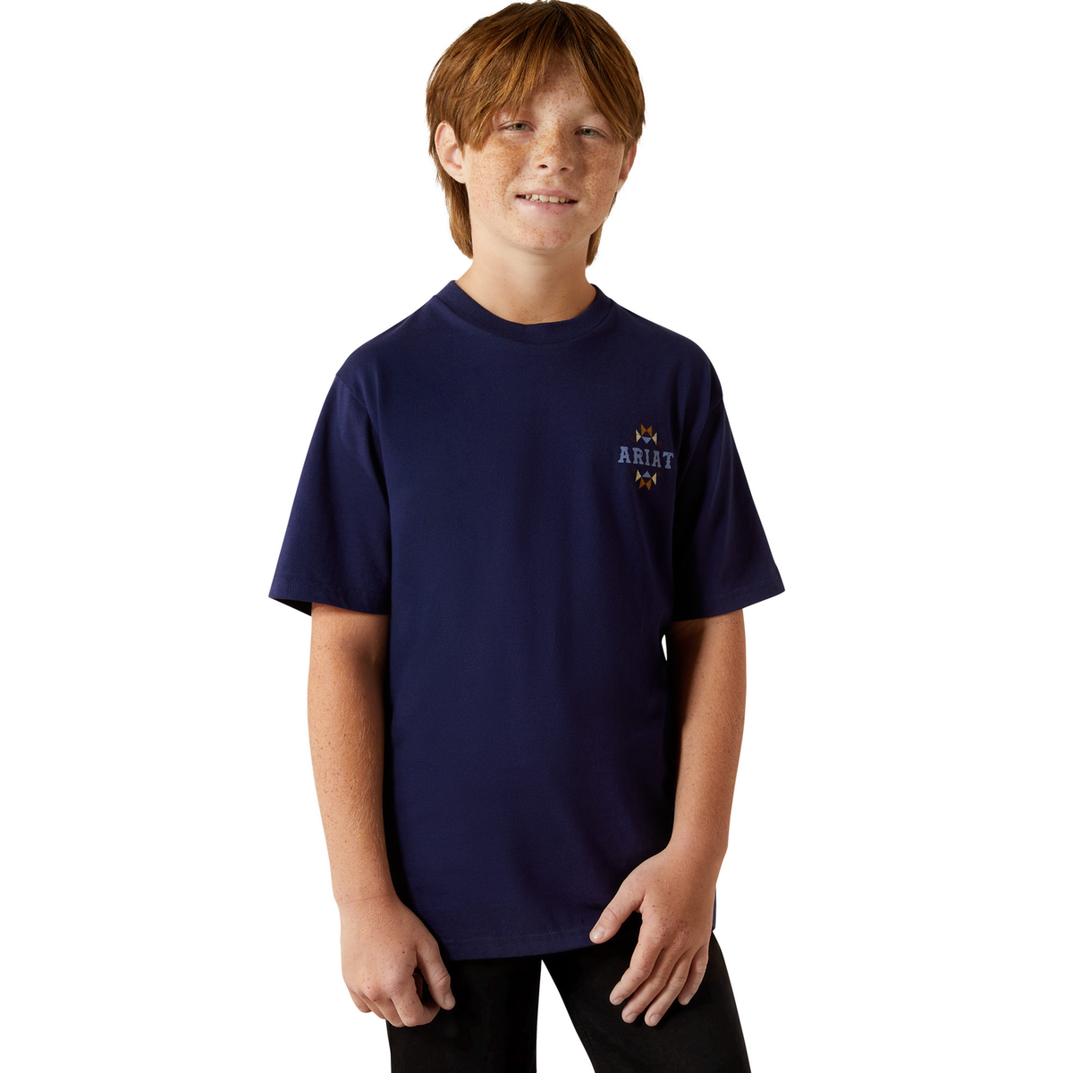 Ariat Boy’s Woven West Tee - Medieval Blue