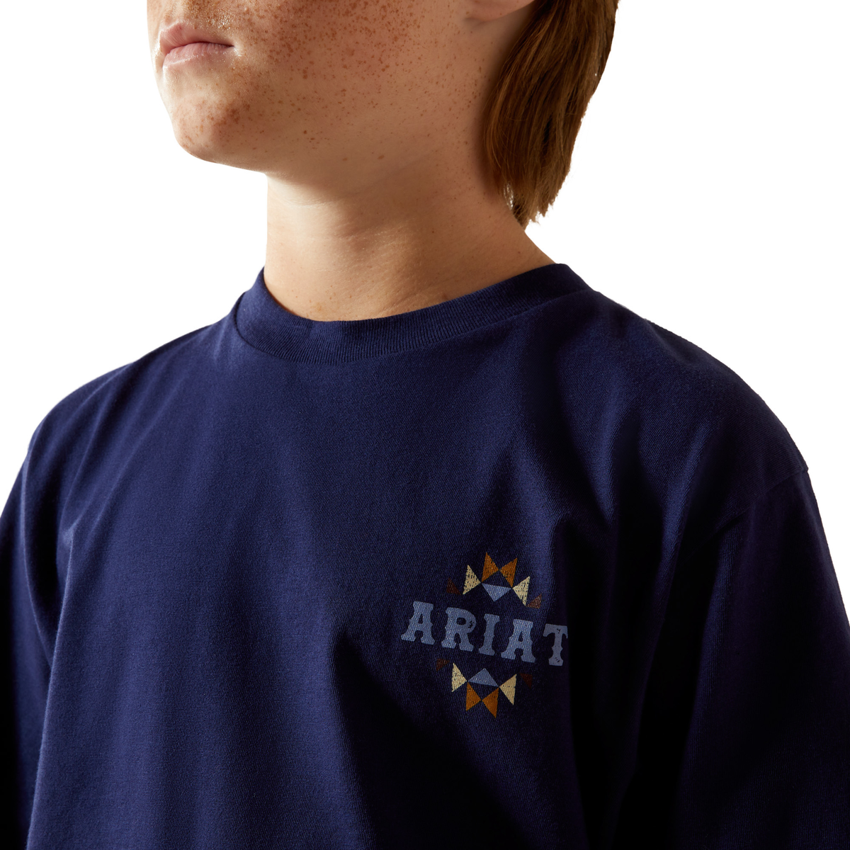 Ariat Boy’s Woven West Tee - Medieval Blue