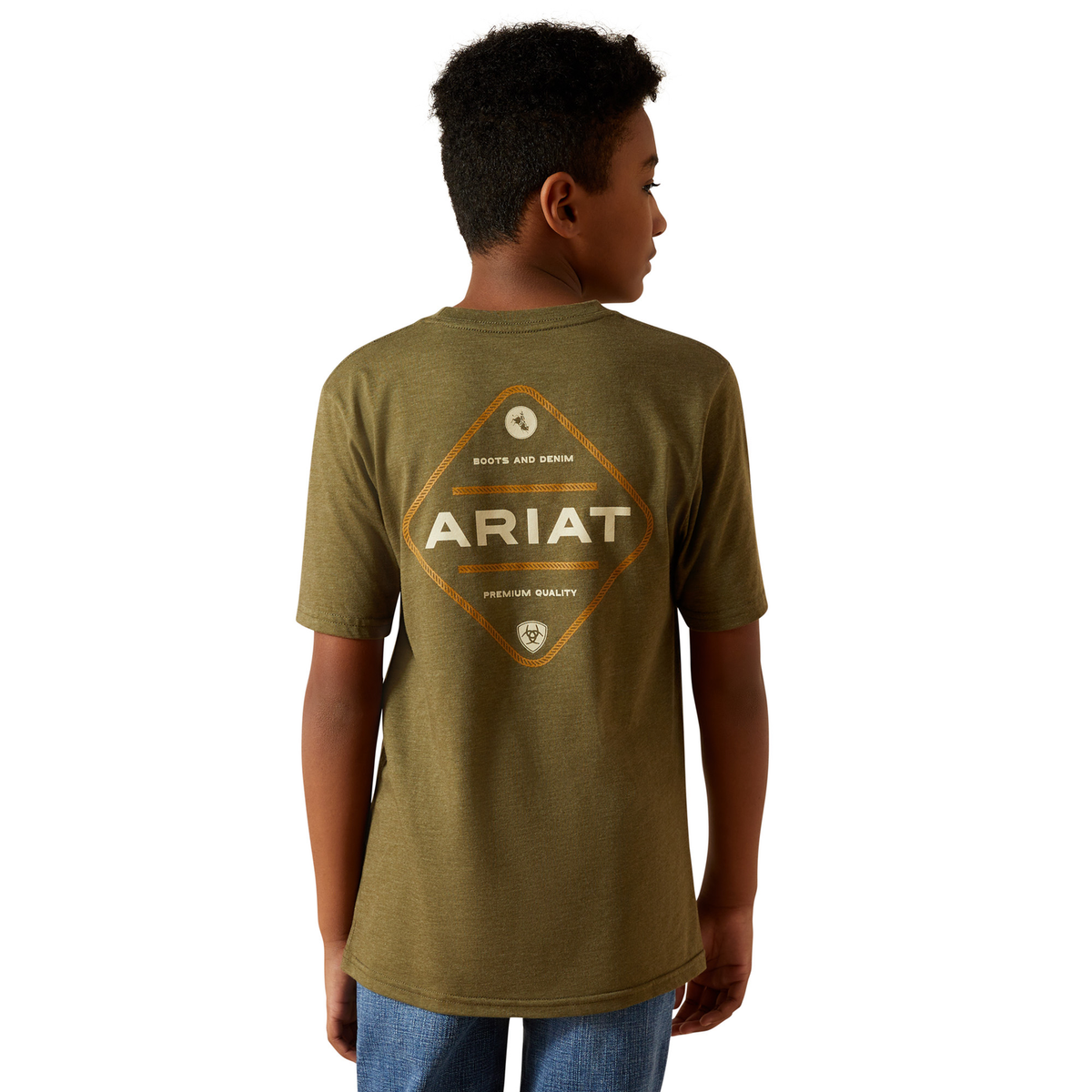Ariat Boy’s Roped Diamond Tee - Military Heather