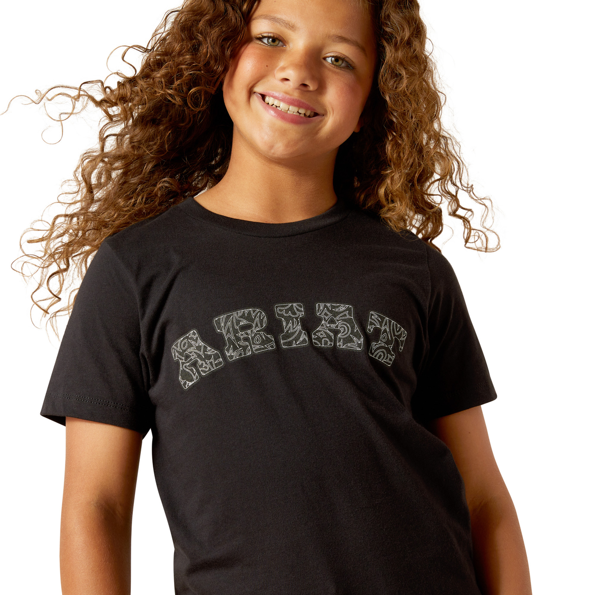 Ariat Girl’s Boot Stitch Logo Tee - Black