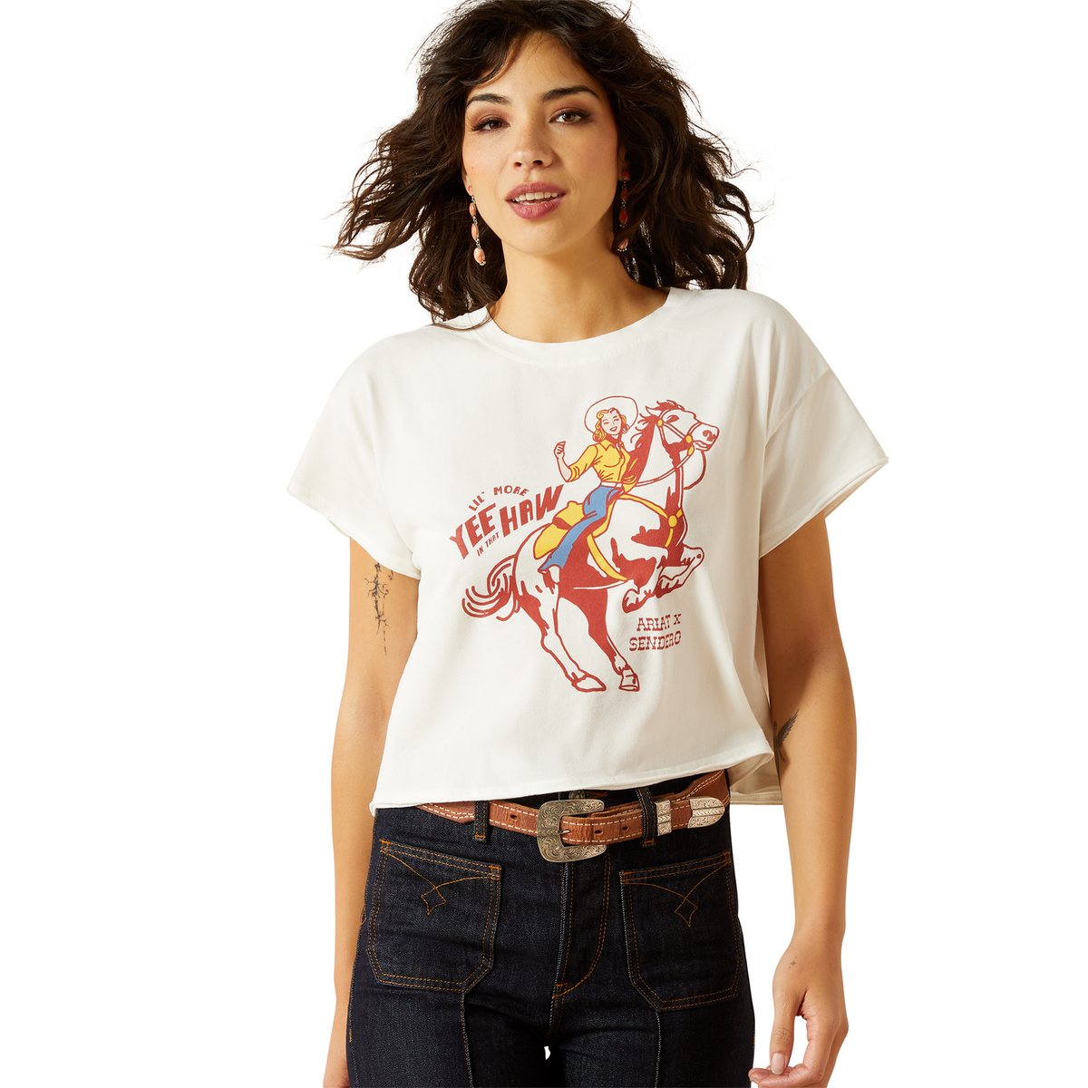 Ariat Women’s Sendero Yeehaw Tee - White