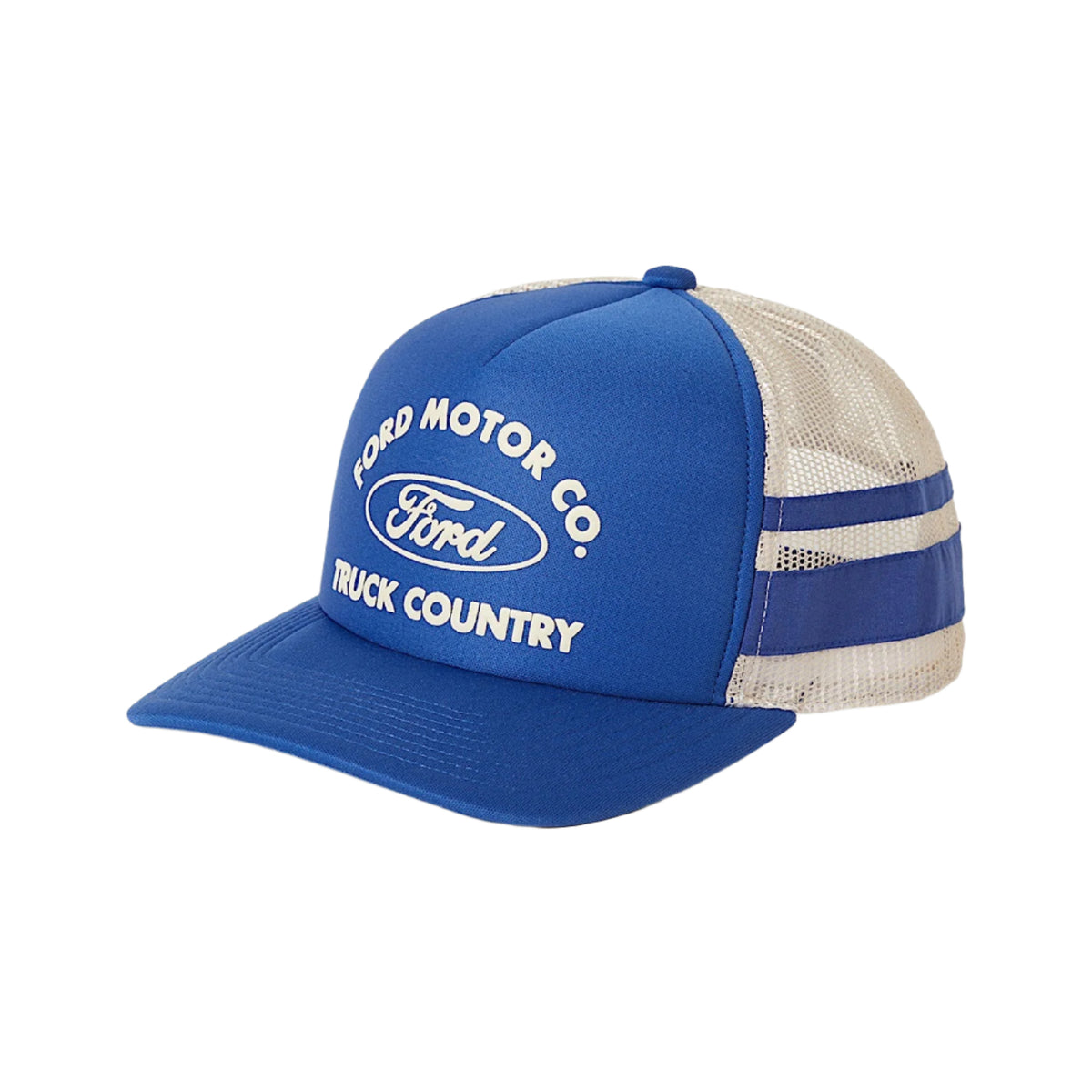 Brixton Ford Built Tough Mid Profile Trucker Hat - Ford Blue/Wimbleton White