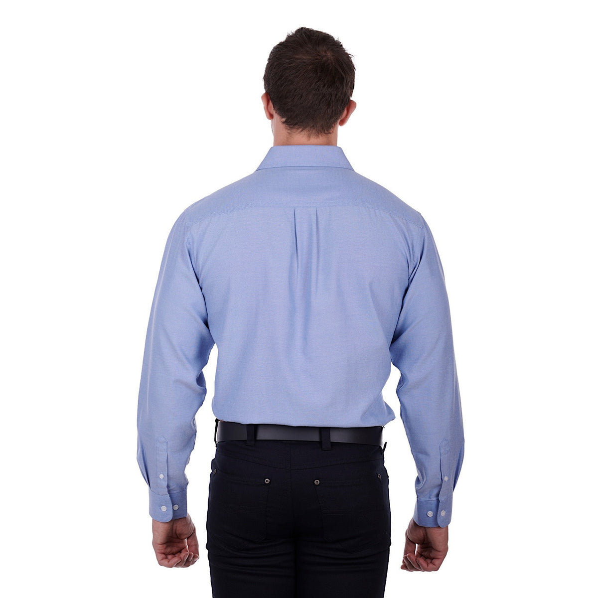 Hard Slog Mens Jackson Half Placket Shirt Blue