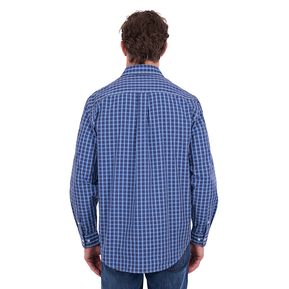 Hard Slog Men's Wyatt Half Placket Long Sleeve Shirt - Blue
