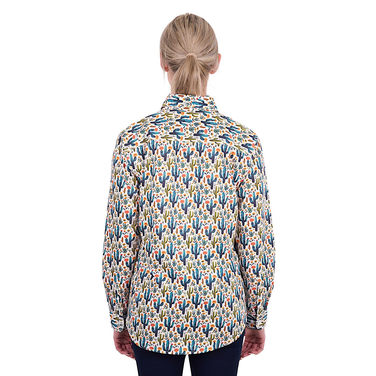 Hard Slog Women's Alba Half Placket Long Sleeve Shirt - Teal/Green