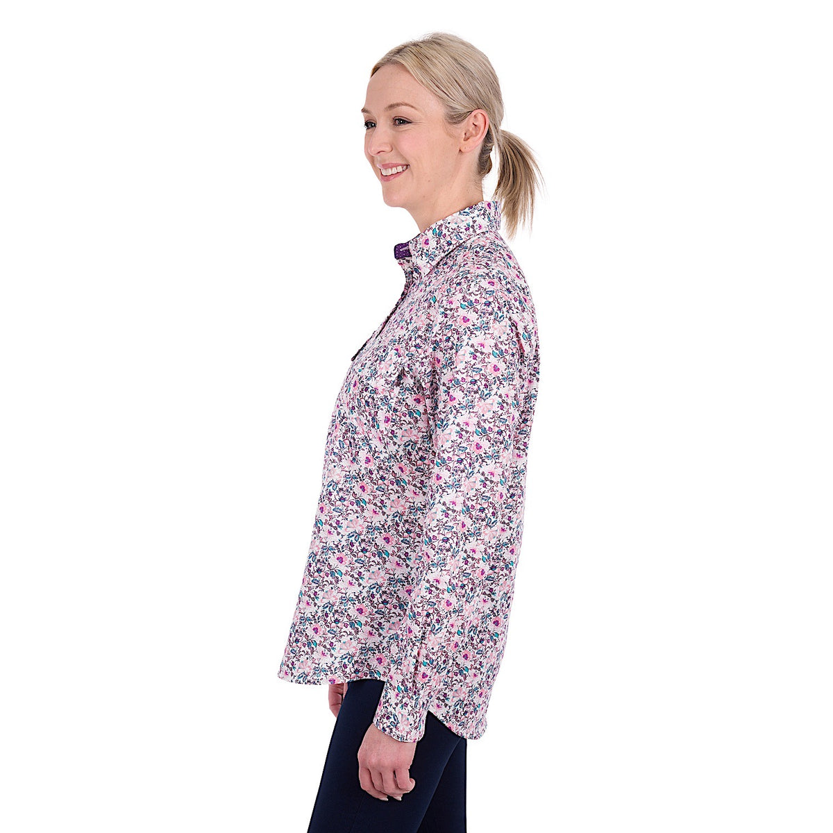 Hard Slog Women's Joyce Half Placket Long Sleeve Shirt - Multi
