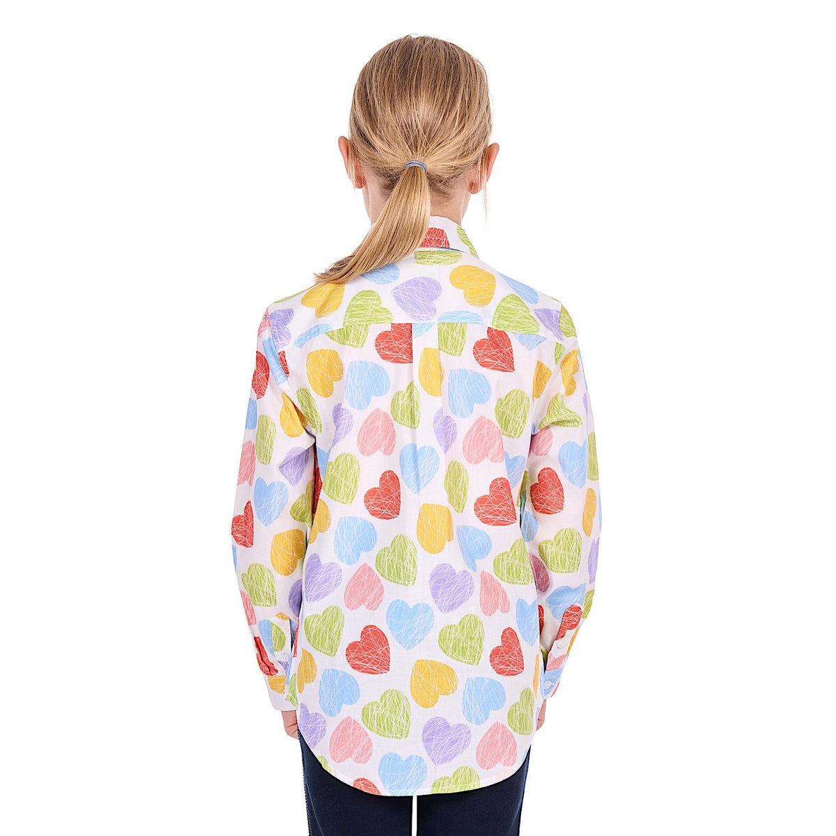 Hard Slog Girl's Polly Half Placket Long Sleeve Shirt - Multi
