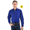 Hard Slog Men's Full Placket Light Cotton Shirt - Royal Blue