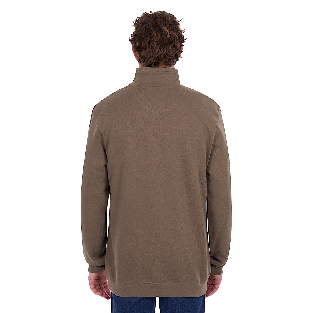 Hard Slog Men's 1/4 Zip Fleece Top - Mocha