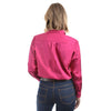 Hard Slog Women's Half Placket Light Cotton Shirt - Bright Pink