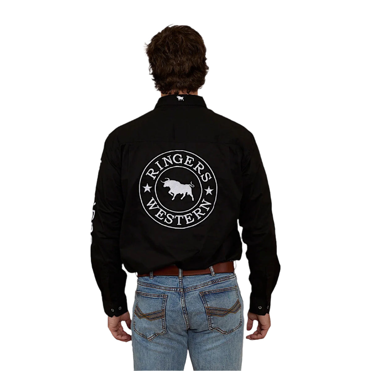 Ringers Western Men’s Hawkeye Half Button Work Shirt - Black