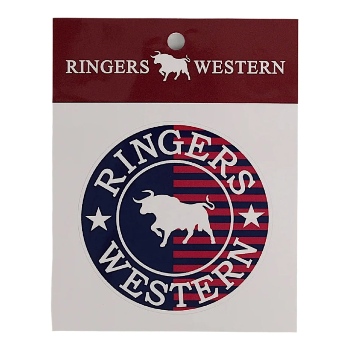 Ringers Western Signature Bull Flag Sticker - Navy