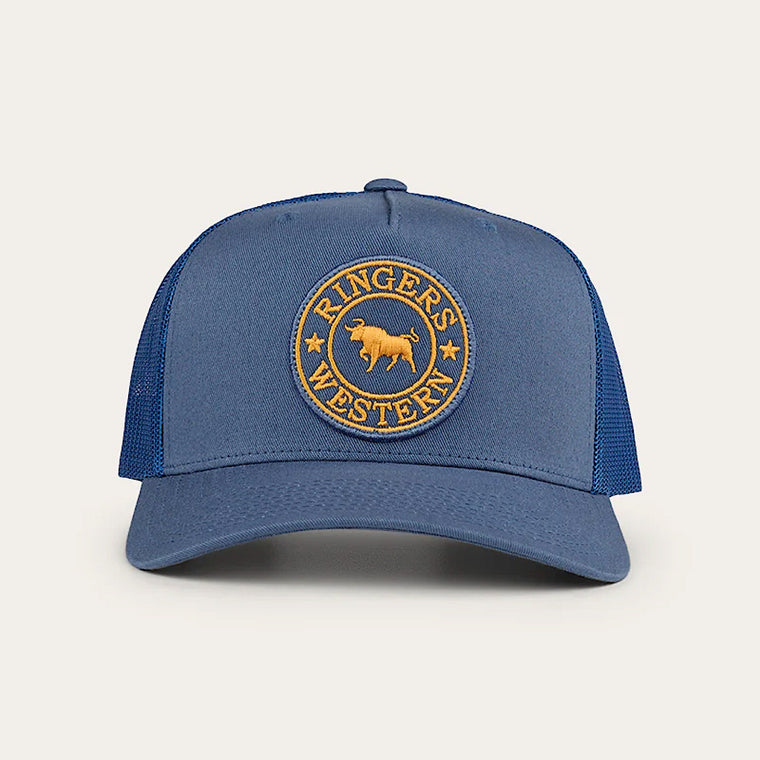 Ringers Western Signature Bull Trucker Cap - Yale Blue/Gold