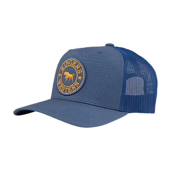 Ringers Western Kid's Signature Bull Trucker Cap - Yale Blue