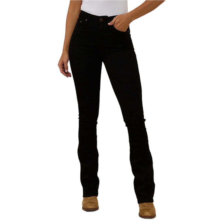 Ringers Western Women's Penny High Rise Bootleg Jean - Black