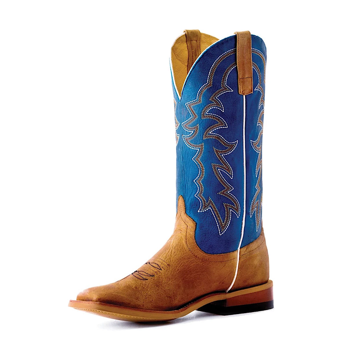 Horse Power Men's Western Boot - Pecan Barking Iron / Sugared Blue Jeans