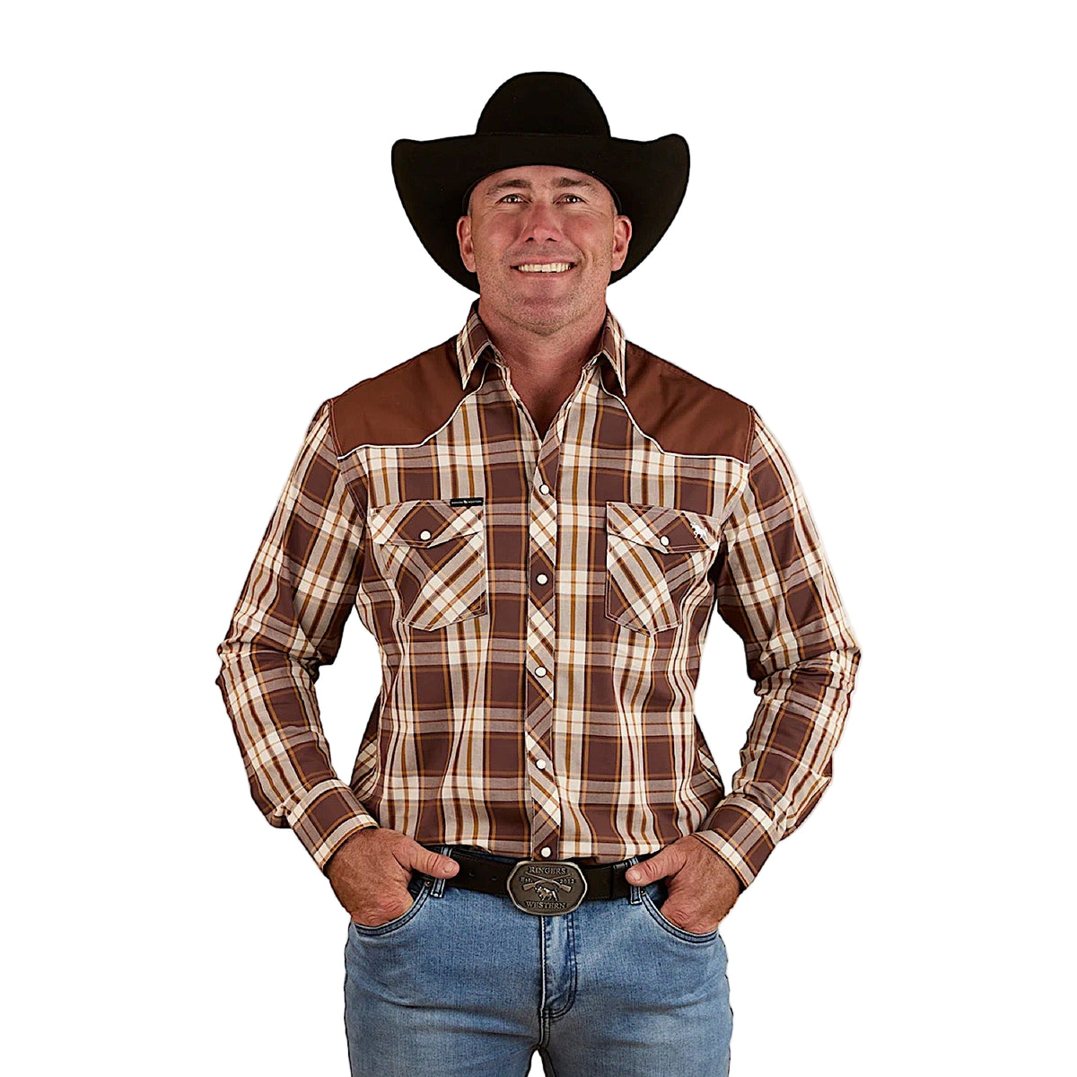 Ringers Western Men’s Hamersley Western Shirt - Chocolate
