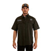 Ringers Western Hawkeye Men's Full Button Work Shirt Short Sleeve - Charcoal/White