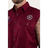 Ringers Western Hawkeye Men's Sleeveless Work Shirt - Burgundy/White