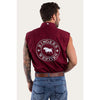 Ringers Western Hawkeye Men's Sleeveless Work Shirt - Burgundy/White