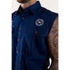 Ringers Western Hawkeye Men's Sleeveless Work Shirt - Navy/White