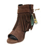 Roper Women's Mika Fringe Buckle Brown Suede