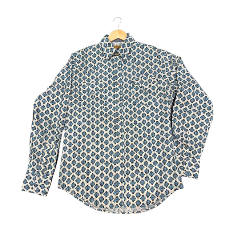 Tin Haul Men's Collection Shirt - Aztec Print Blue