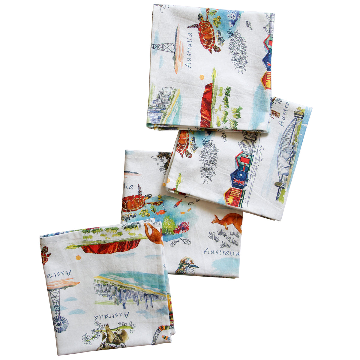 The Linen Press Australia Napkin Set - Australian Icons