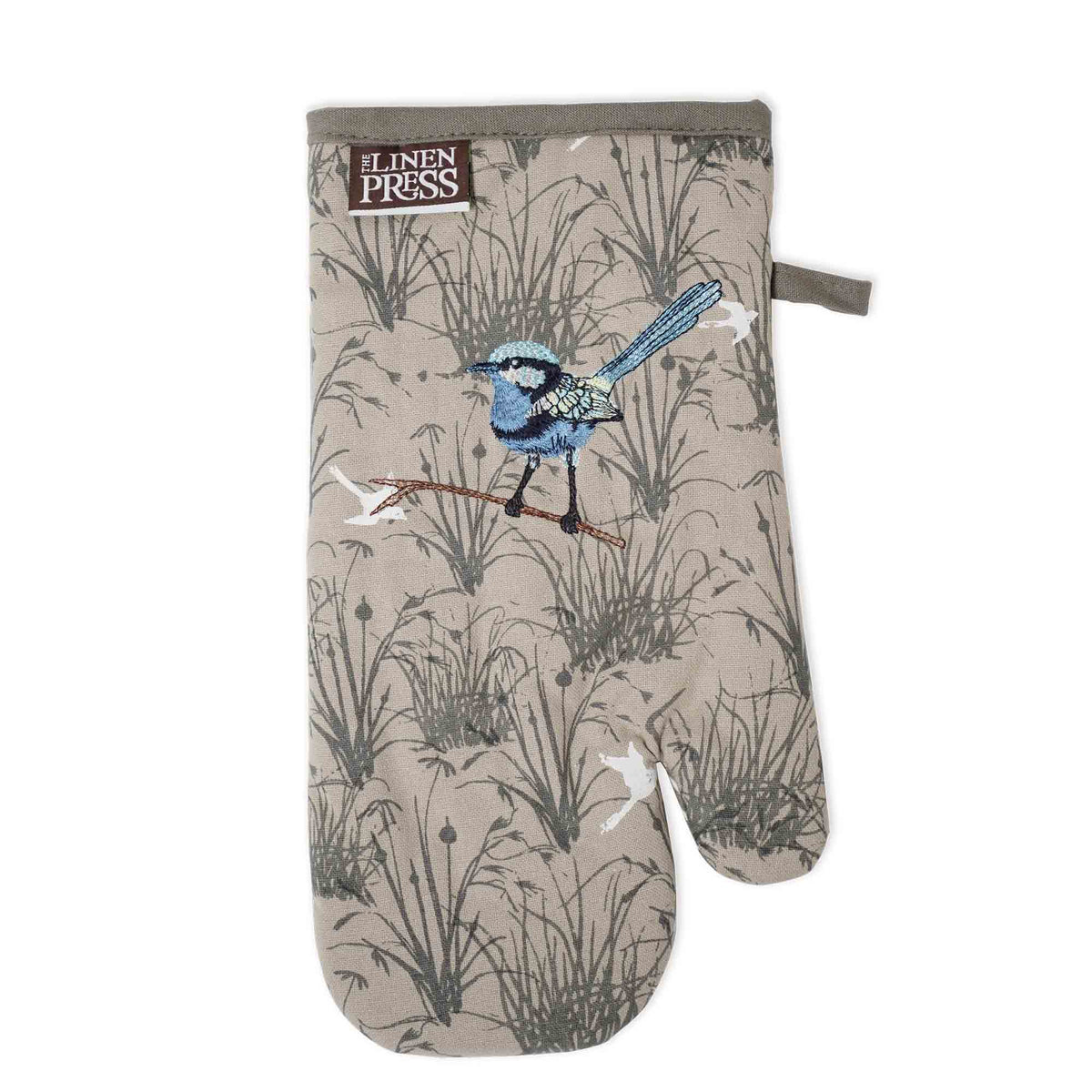 The Linen Press Single Mitt - Grasslands Blue Wren