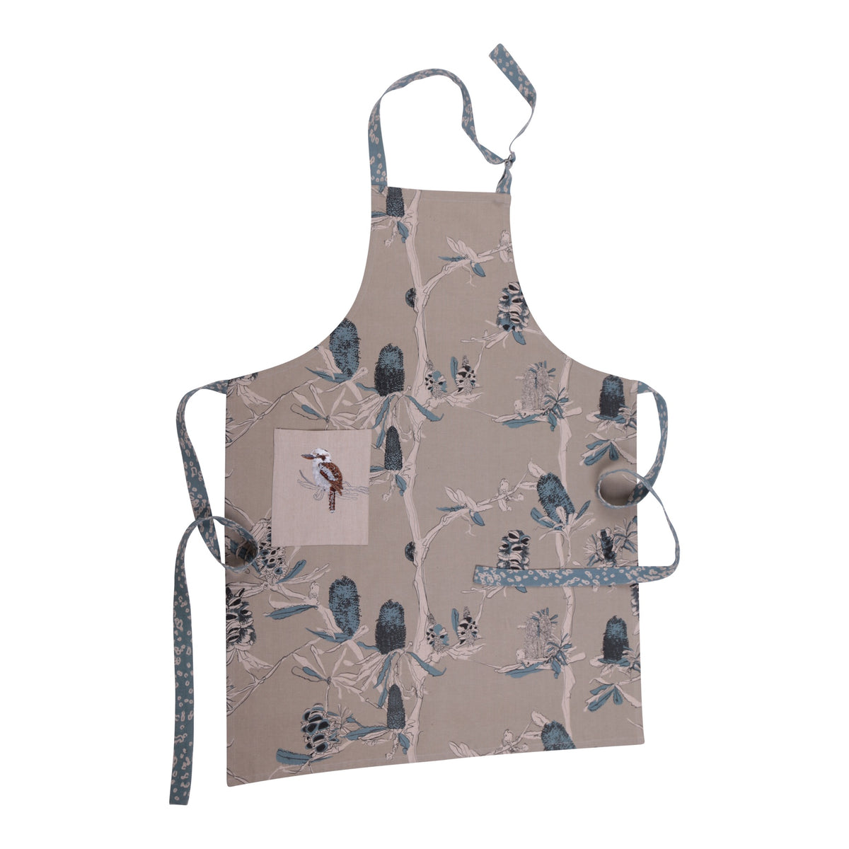 The Linen Press Apron - Kookaburra & Banksia