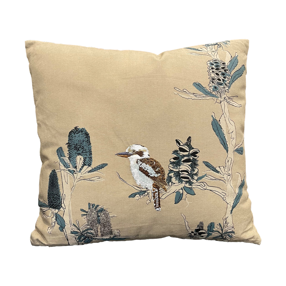 The Linen Press Cushion - Kookaburra & Banksia