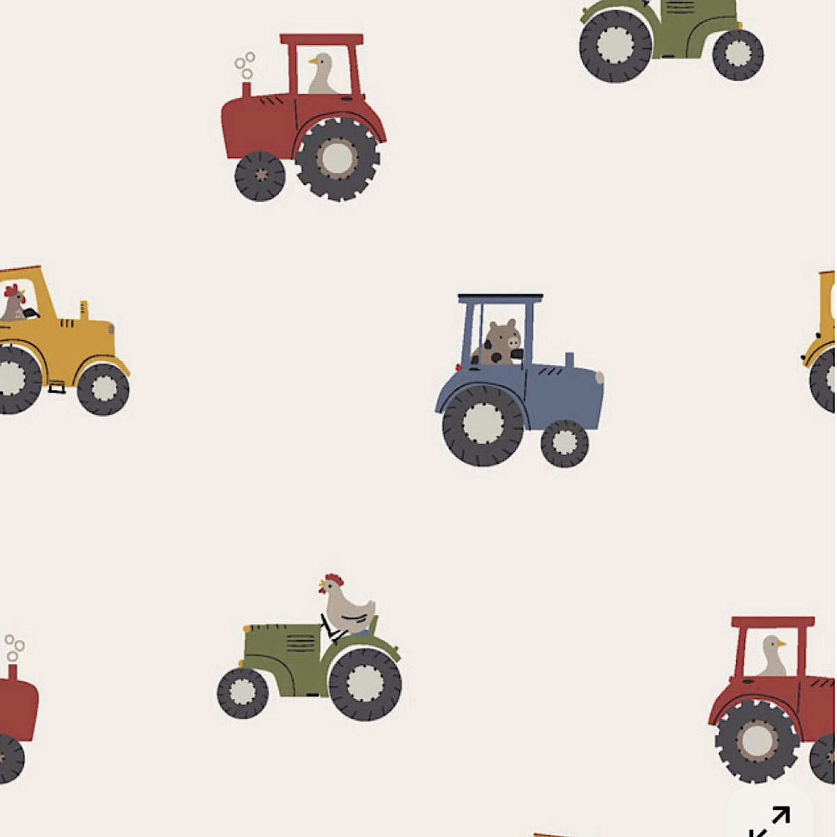 Just Country Infant Frankie Short Sleeve Full Button Jumpsuit - Stone Tractors