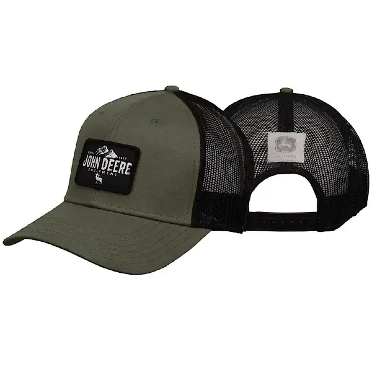 John Deere Elk Patch Twill / Mesh Cap - Olive / Black