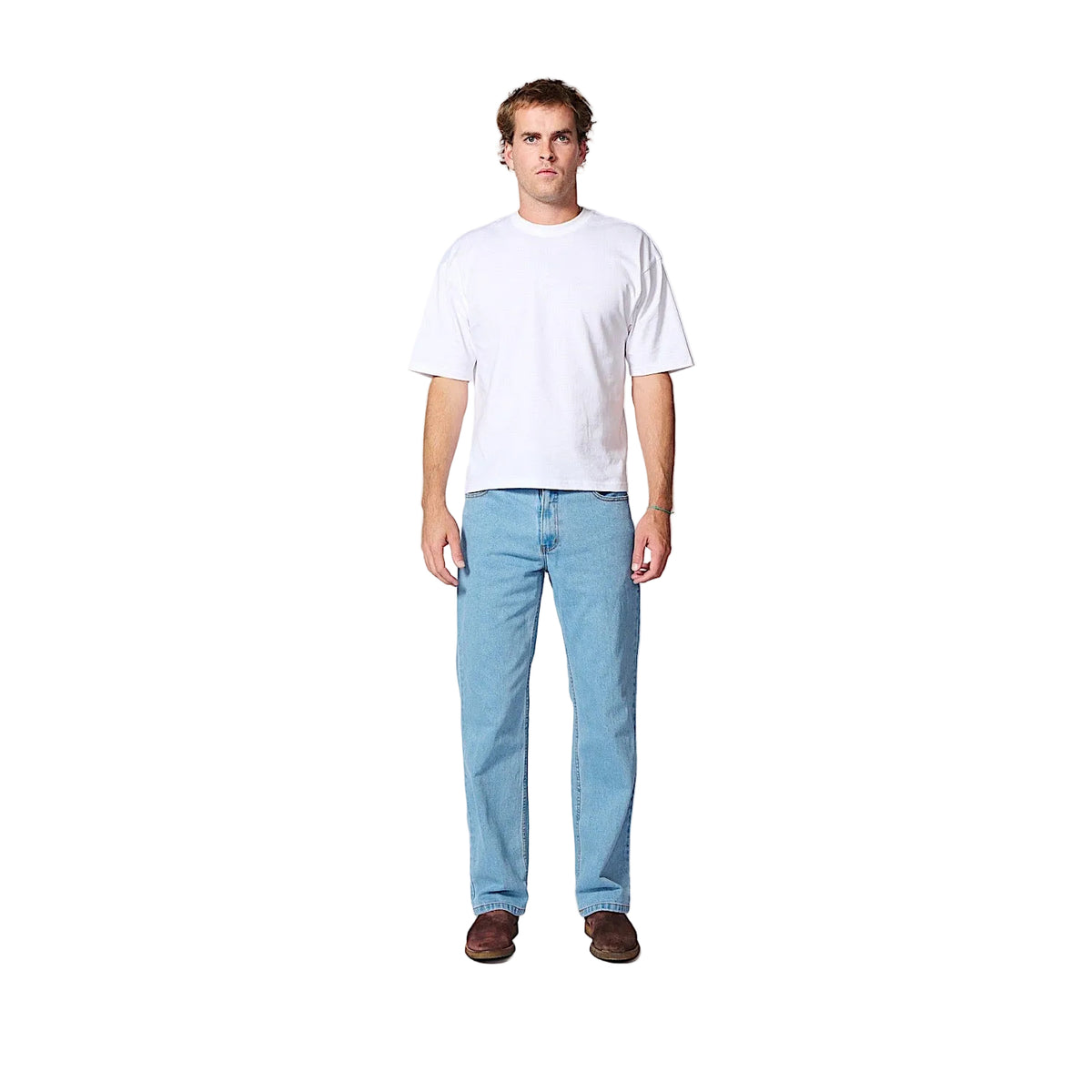 AMCO Men's Stretch Straight Leg Jeans - Light Stone Wash