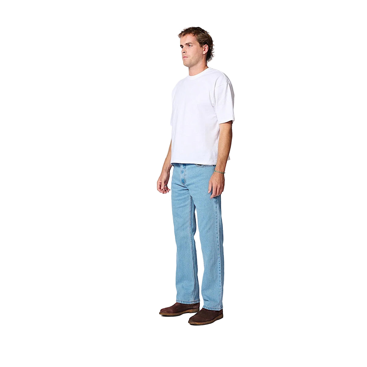 AMCO Men's Stretch Straight Leg Jeans - Light Stone Wash
