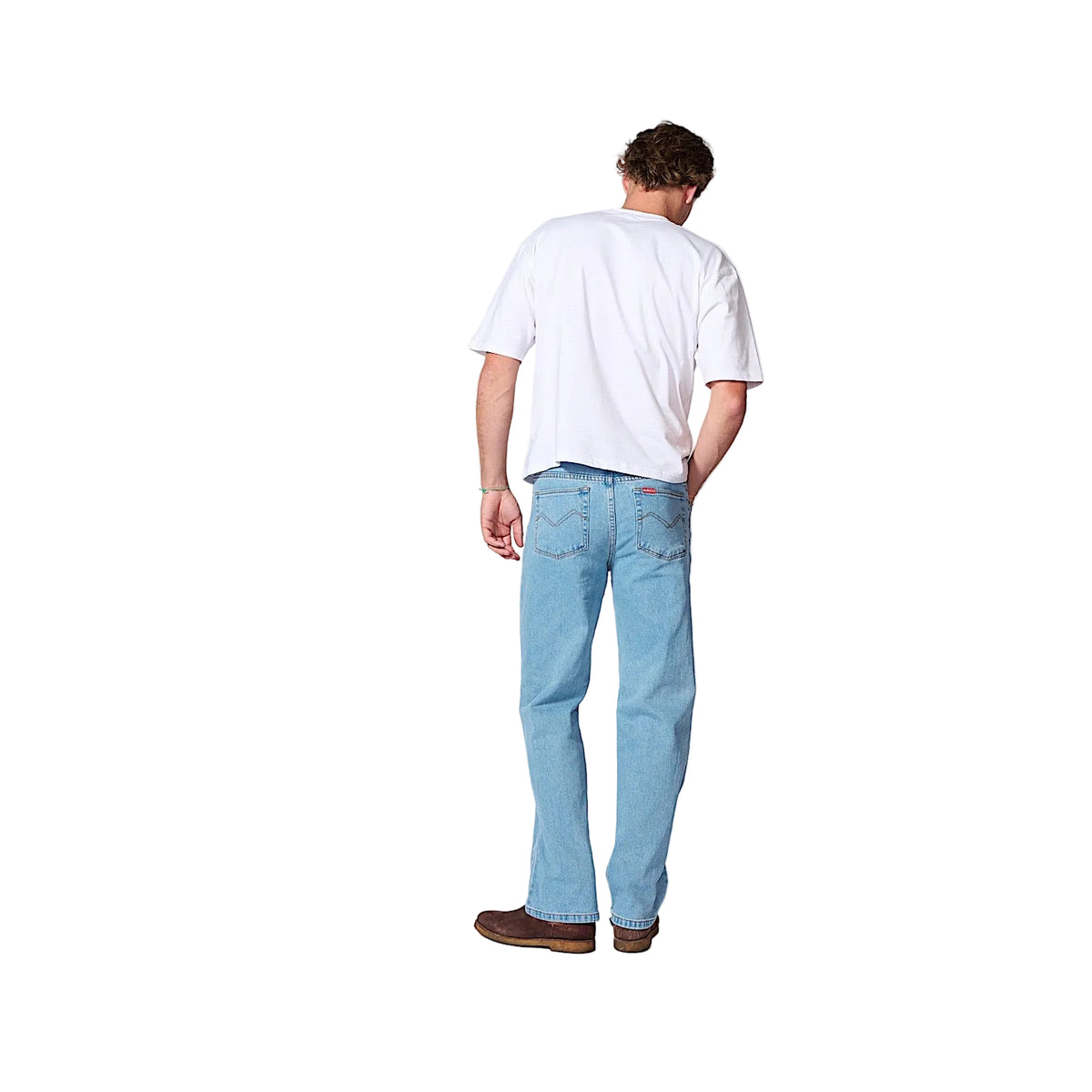 AMCO Men's Stretch Straight Leg Jeans - Light Stone Wash