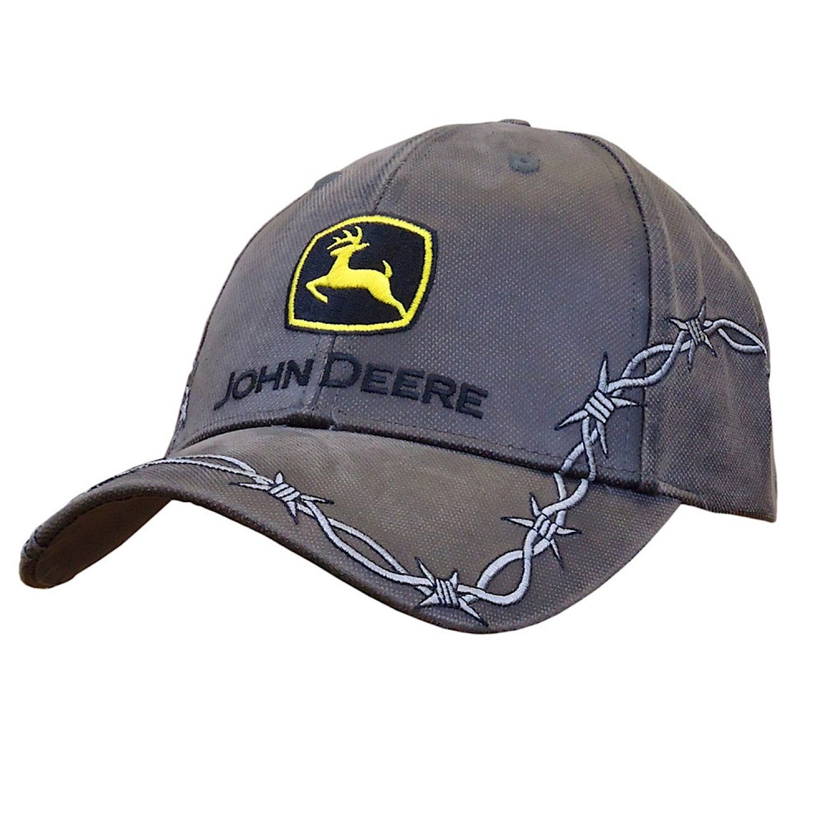John Deere Oilskin Cap with Construction Logo Charcoal