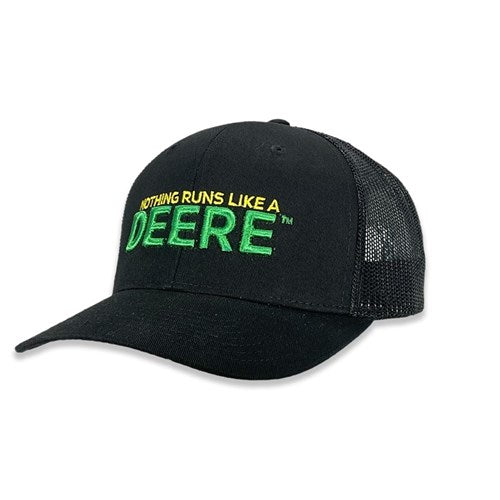 John Deere Nothing Runs Like a Deere Trucker Mesh Cap - Black