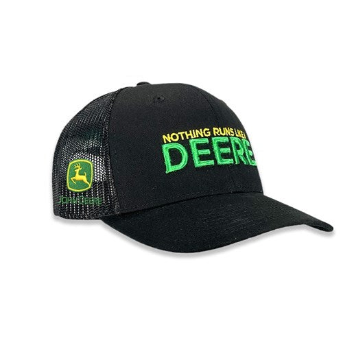 John Deere Nothing Runs Like a Deere Trucker Mesh Cap - Black