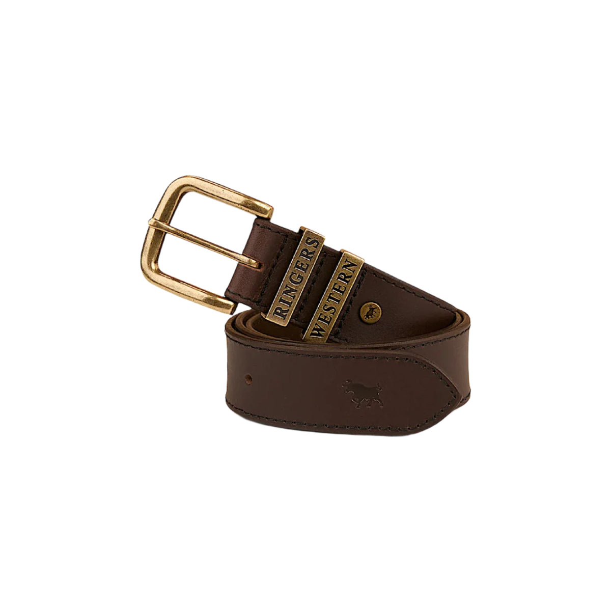Ringers Western James Belt - Dark Brown/Gold