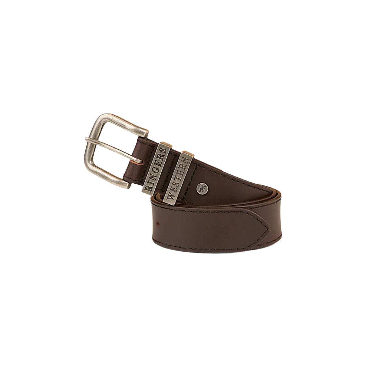 Ringers Western James Belt - Dark Brown/Silver