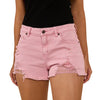 Ringers Western Women's Jessie Mid Rise Ripped Denim Short - Light Pink