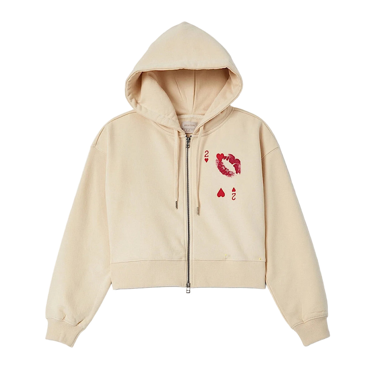 Brixton Women's Kissing Hearts Zip Hoodie - Whitecap