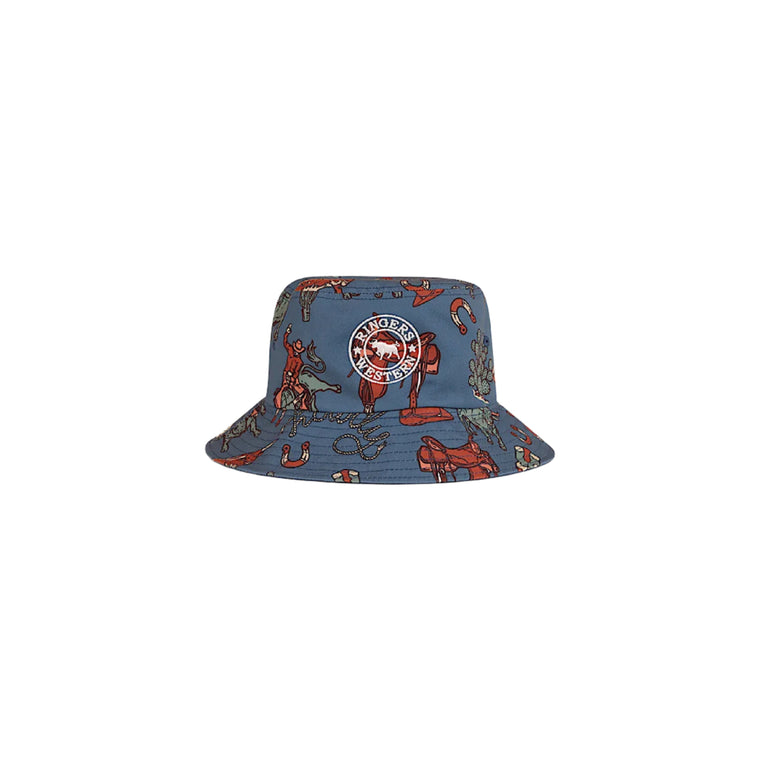 Ringers Western Kid's Mini Cowboy Reversible Bucket Hat - Yale Blue
