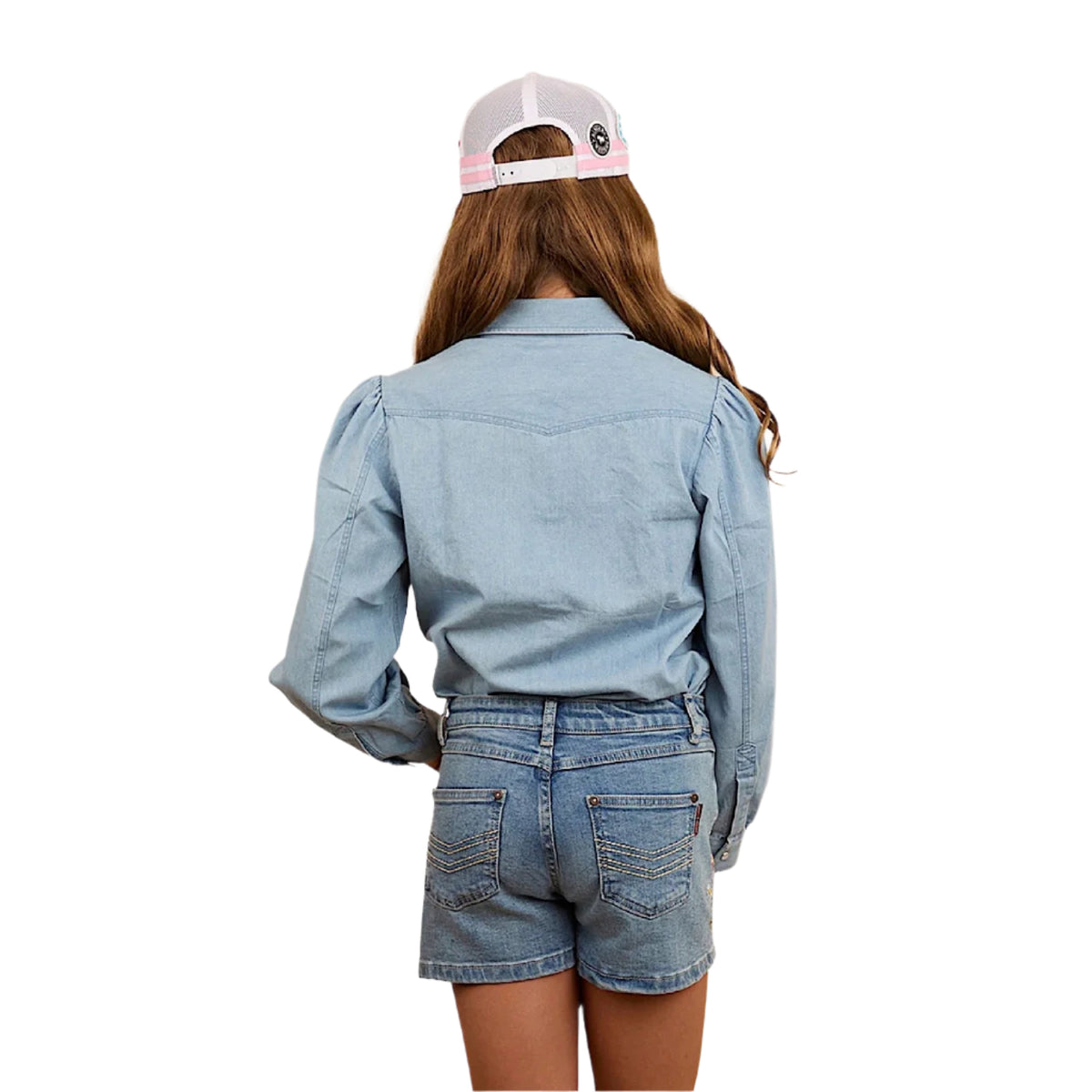 Ringers Western Kid’s Dahlia Kids Denim Western Shirt - Light Blue