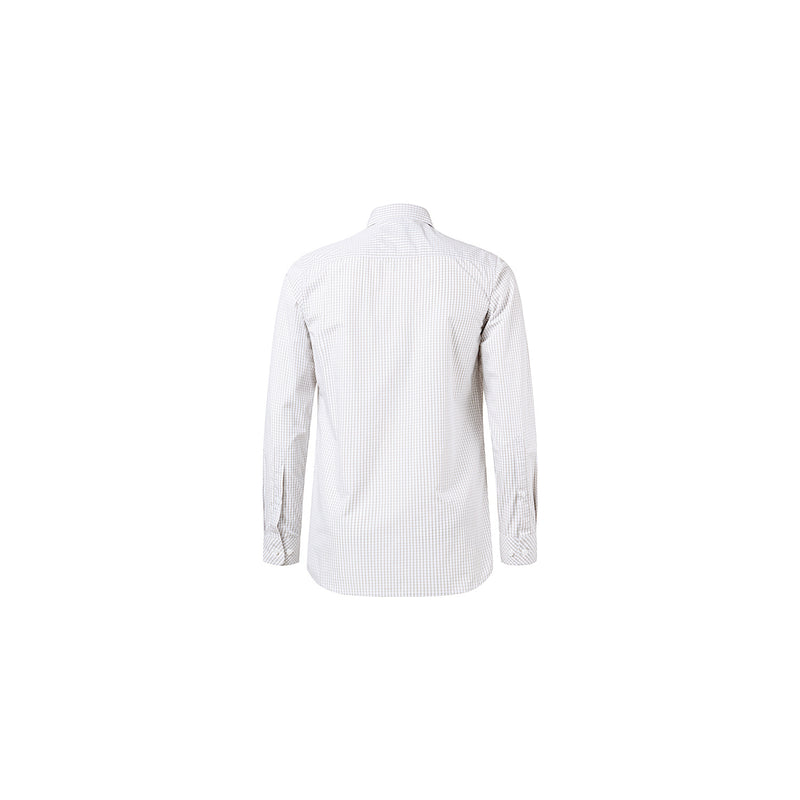 Pilbara Men’s L/S Shirt - Taupe/White Check