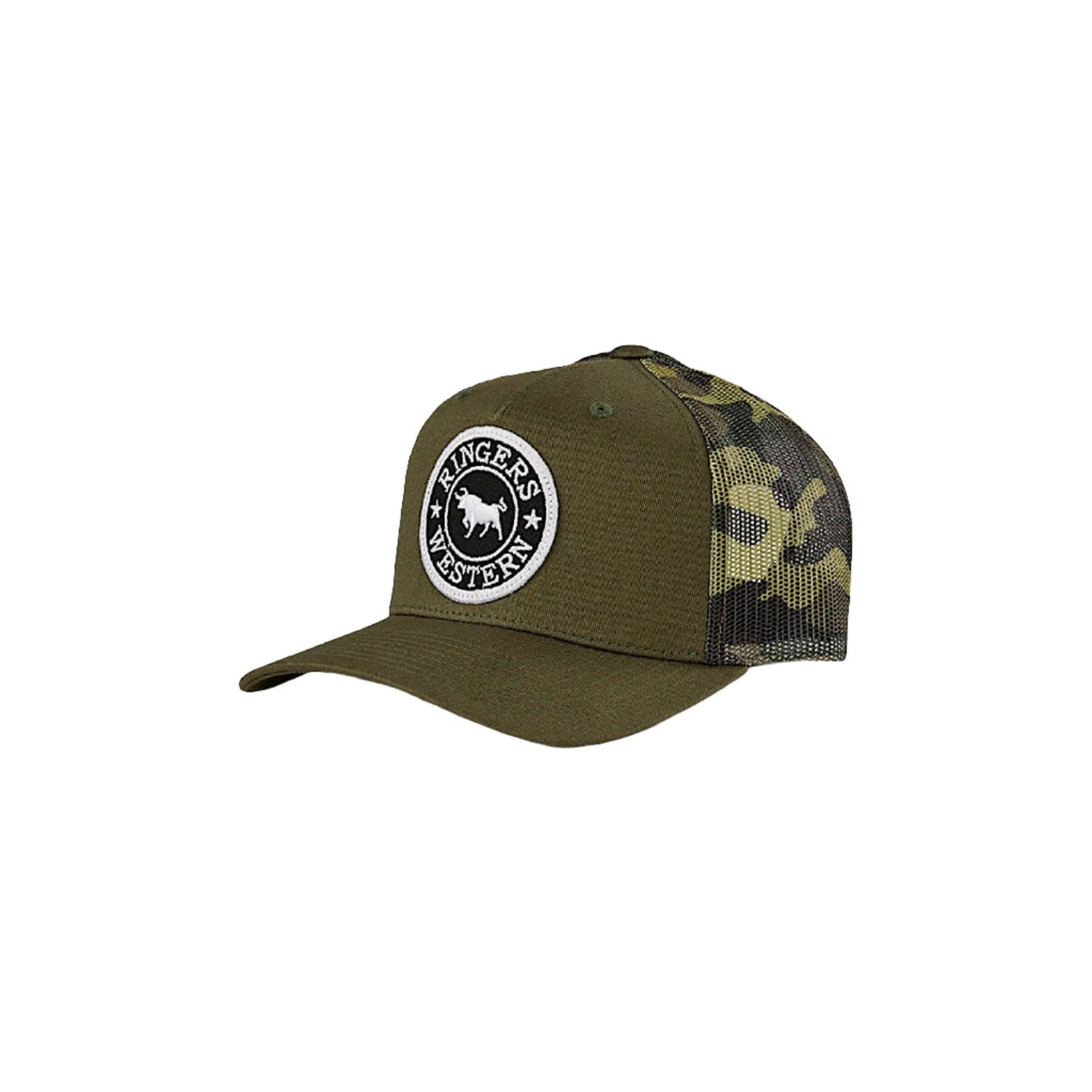 Ringers Western Kid's Signature Bull Trucker Cap - Military Green/Camo