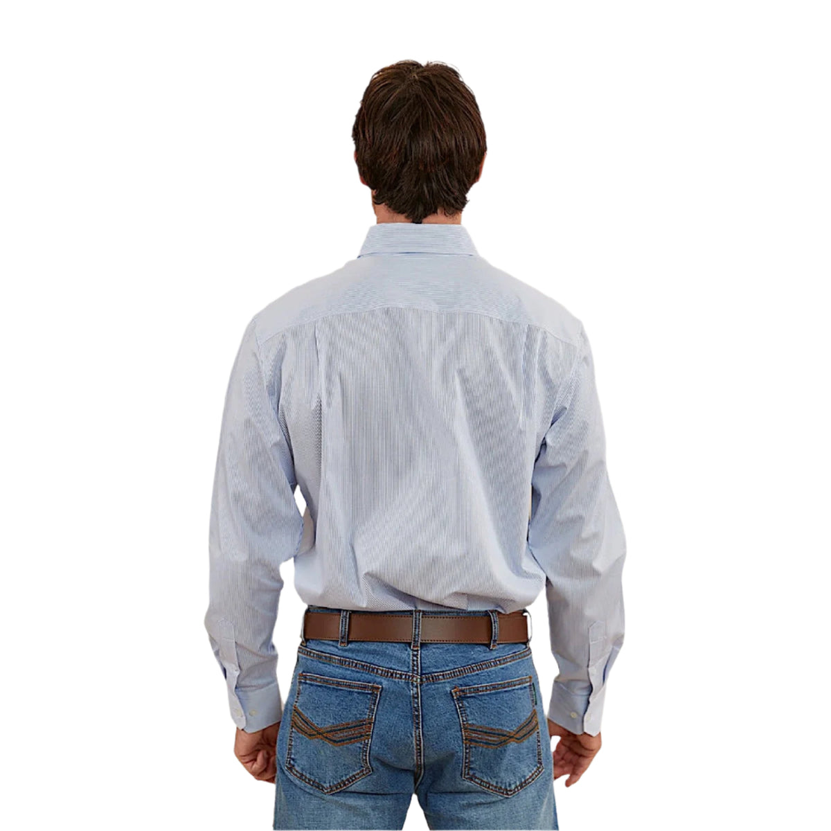 Ringers Western Men’s Whyalla Dress Shirt - White/Blue